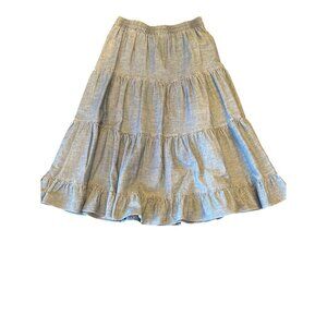 J.G. Hook Banswear Womens Tiered Ruffle Hem Chambray Skirt M 100% Cotton Guatema
